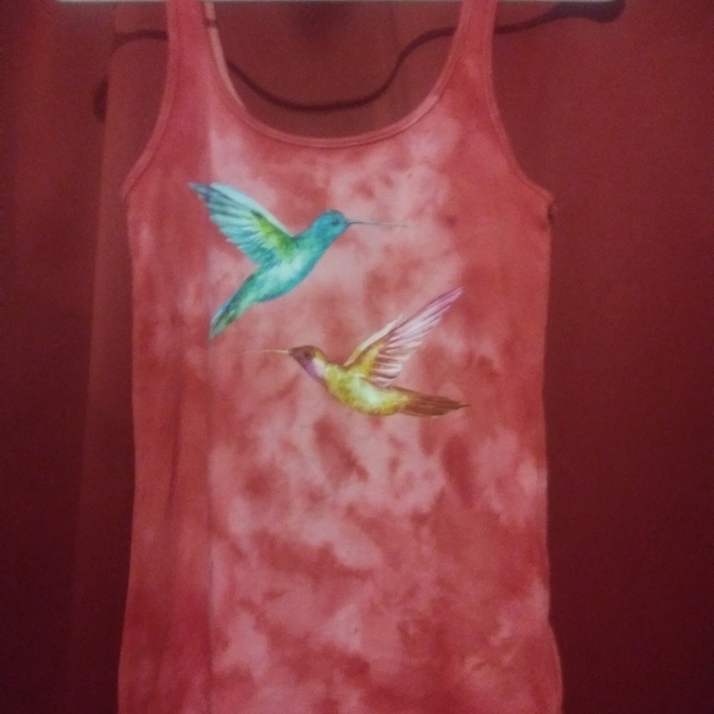 Coral tie-dyed bird tank NWOT